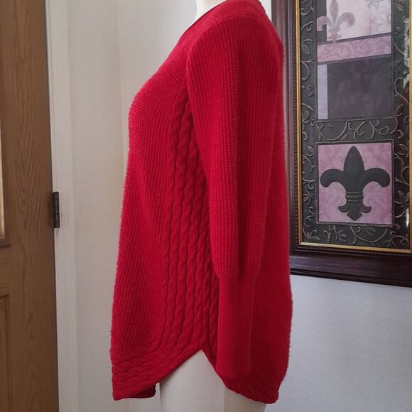 Cashmere & Wool Blend, Cable Knit Sweater - Picture 13 of 16